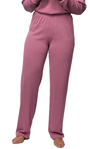 greenjama Damen Hose aus Derby-Rib, GOTS-Zertifiziert Pyjamaunterteil, Grape, 38 von greenjama