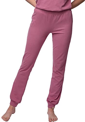 greenjama Damen Hose mit Woll-Anteil, GOTS-Zertifiziert Pyjamaunterteil, Grape, 36 von greenjama