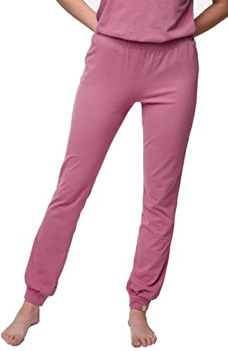 greenjama Damen Jersey-Hose, GOTS-Zertifiziert Pyjamaunterteil, Grape, 40 von greenjama