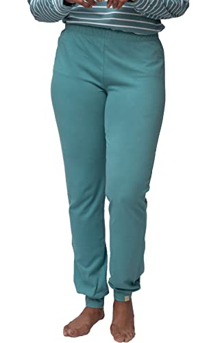 greenjama Damen Jersey-Hose, GOTS-Zertifiziert Pyjamaunterteil, Topaz, 40 von greenjama