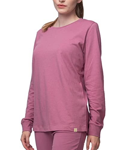 greenjama Damen Langarm-Shirt mit Woll-Anteil, GOTS-Zertifiziert Pyjamaoberteil, Grape, 38 von greenjama