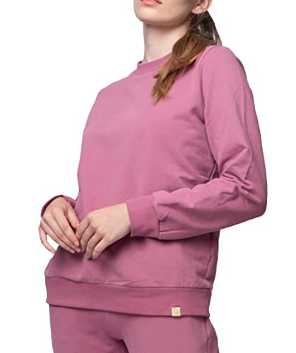 greenjama Damen Shirt in weicher Sweat Qualität, GOTS-Zertifiziert Sweatshirt, Grape, 38 von greenjama