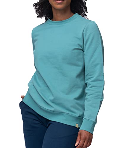 greenjama Damen Shirt in weicher Sweat Qualität, GOTS-Zertifiziert Sweatshirt, Topaz, 40 von greenjama