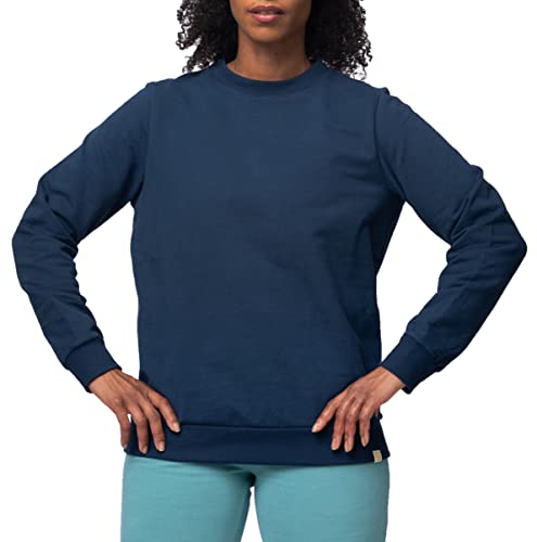 greenjama Damen Shirt in weicher Sweat Qualität, GOTS-Zertifiziert Sweatshirt, Ultramarin, 38 von greenjama