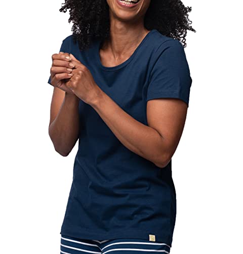 greenjama Damen T-Shirt aus Single Jersey, GOTS-Zertifiziert Pyjamaoberteil, Ultramarin, 40 von greenjama