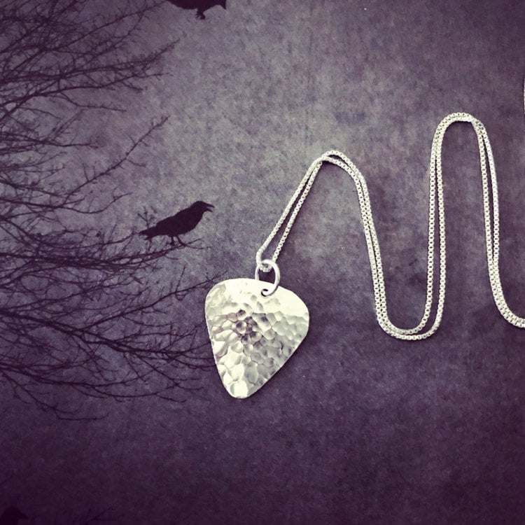 Plektrum Halskette 45 cm Lange Kette, Und Sterling Silber Plektrum Halskette 45 cm Lange Kette, Und Sterling Silber von greenleafpickcompany