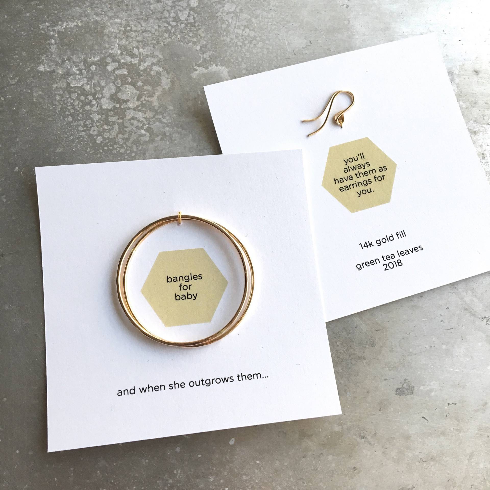 Baby Armreif + Ohrringe Im Set Baby Armreif + Ohrringe Im Set von greentealeavesdesign