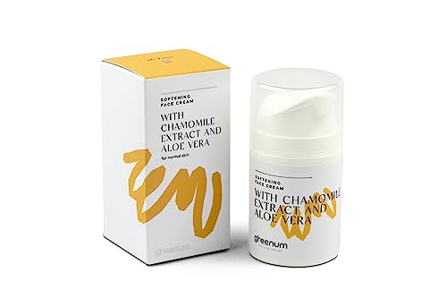 Pflegende Gesichtscreme für trockene Haut, Normale Haut, Fettige Haut, für Männer, pflegende, schützende, feuchtigkeitsspendende beruhigende Gesichtscreme, 50 ml (Chamomile Extract & Aloe Vera) von greenum GIFTS OF NATURE