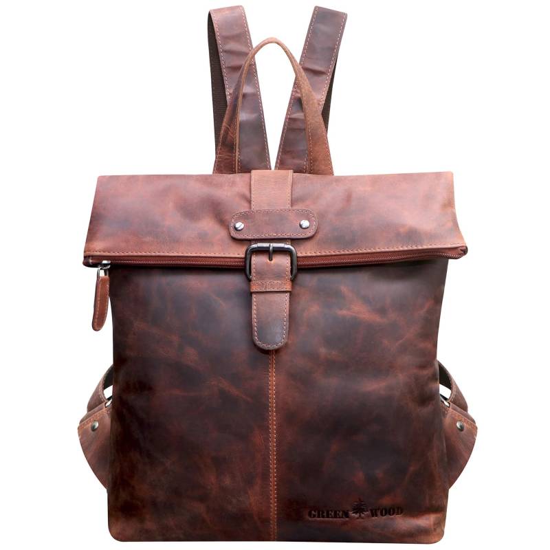 Sandy Kleine Rucksack Mit Rolltop Mädchen Lederrucksack Damen Modern von greenwoodfashion
