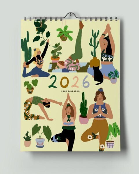 greenyogashop Yoga Kalender 2026 | Jahreskalender A4 | Wandkalender mit achtsamen Illustrationen greenyogashop Yoga Kalender 2026 | Jahreskalender A4 | Wandkalender mit achtsamen Illustrationen von greenyogashop