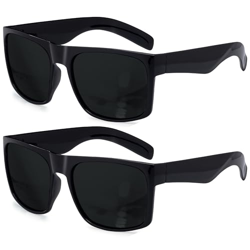 grinderPUNCH XL Große Gesicht Polarisierte Sonnenbrille Große Köpfe, Breites Gesicht, Extra Breite Übergrößen-Sonnenbrille zum Autofahren (2er Pack Schwarzer Rahmen/Schwarze Polarisierte Gläser) von grinderPUNCH
