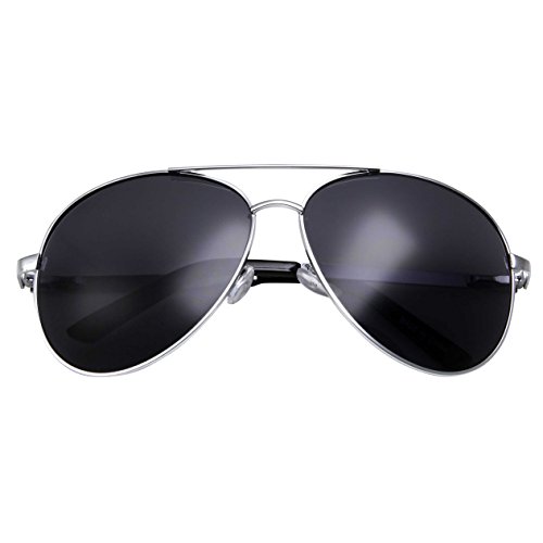 grinderPUNCH Big XL Wide Frame Extra große Pilotensonnenbrille Oversized 148 mm Silber von grinderPUNCH