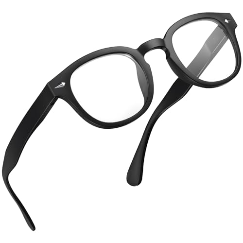 grinderPUNCH Herren und Damen Presbyopie abgestufte schwarze Lesebrille Leichter Rahmen Leichte Lesebrille Federscharnier Schwarz (Shwarz, 1.5, x) von grinderPUNCH