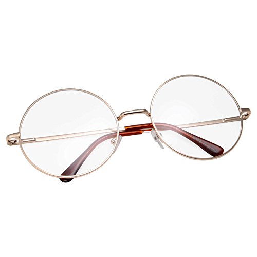 grinderPUNCH Nicht verschreibungspflichtige Brille mit rundem rundem Rahmen und klaren Gläsern in mittlerem Gold grinderPUNCH Nicht verschreibungspflichtige Brille mit rundem rundem Rahmen und klaren Gläsern in mittlerem Gold von grinderPUNCH