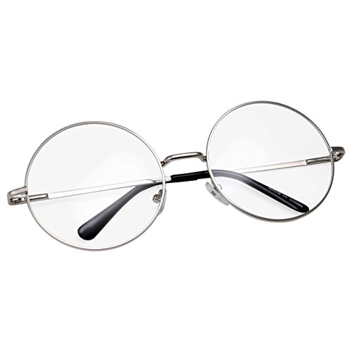 grinderPUNCH Nicht verschreibungspflichtige Brille mit rundem rundem Rahmen und klaren Gläsern in mittlerem Silber grinderPUNCH Nicht verschreibungspflichtige Brille mit rundem rundem Rahmen und klaren Gläsern in mittlerem Silber von grinderPUNCH