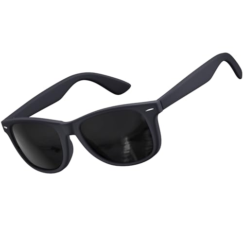 grinderPUNCH Super Dark Black Lens Herren Sonnenbrille Retro Classic 80er Stilvolle Trendy Shades (Schwarz) von grinderPUNCH