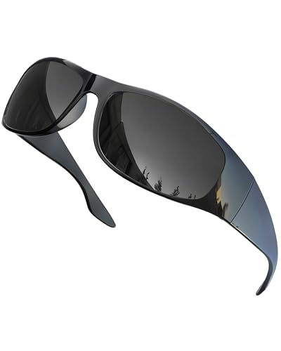 grinderPUNCH Superdunkle, polarisierte schwarze Sonnenbrille, Biker-Stil, Rundum-Stil, leichter UV-Schutz, Glänzender schwarzer Rahmen/schwarze Gläser grinderPUNCH Superdunkle, polarisierte schwarze Sonnenbrille, Biker-Stil, Rundum-Stil, leichter UV-Schutz, Glänzender schwarzer Rahmen/schwarze Gläser von grinderPUNCH