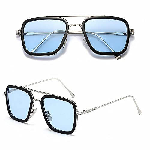 grinderPUNCH Superheld Quadratische Sonnenbrille | Kostüm-Retro-Style-Brille | Männer und Frauen schwarz von grinderPUNCH