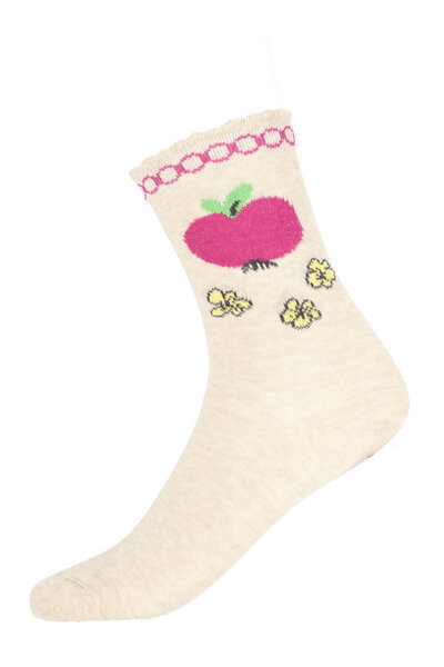 grödo Kinder Socken Apfel/Blüten Bio-Baumwolle von grödo