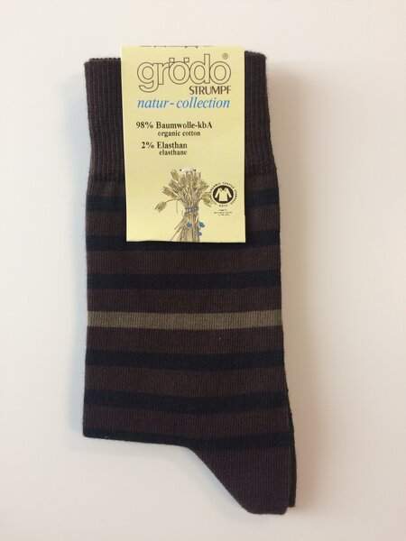 grödo Socken/Strümpfe, halbgeringelt/uni  ver.Farben 52184 Biobaumwolle unisex von grödo