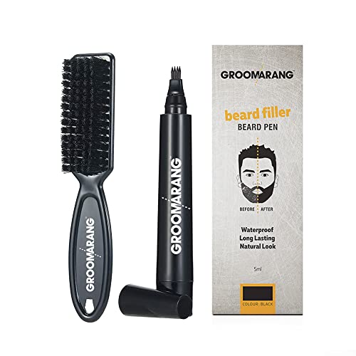 Bartstift GROOMARANG® Bartstiftfüller für Männer – natürlicher Enhancer zum Füllen, Formen und Definieren – Schwarz oder Braun (Schwarz) von groomarang