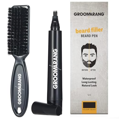Groomarang® Bartstift für Männer – natürlicher Verstärker zum Füllen, Formen und Definieren – Schwarz oder Braun (Dunkelbraun) von groomarang