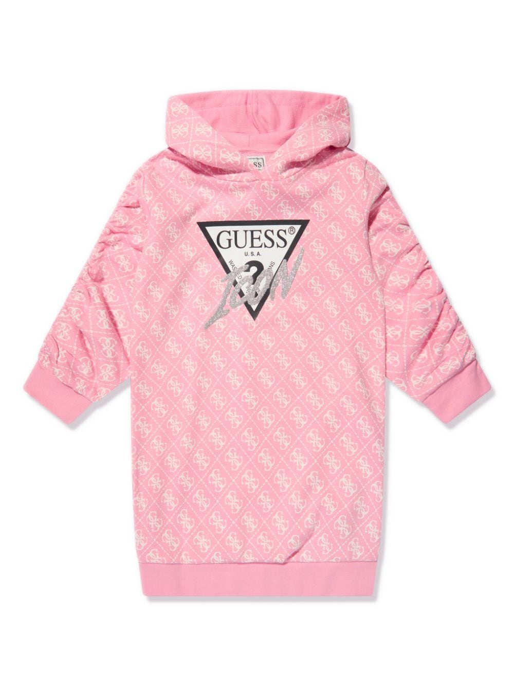 guess kids Kapuzenkleid mit Monogramm-Print - Rosa von guess kids