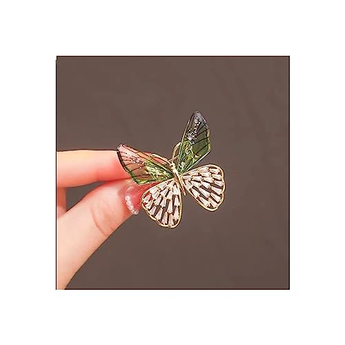 Brosche Damen Schmetterlings-Broschen for Damen, trendige fliegende Imitationsperlen-Muschel-Tier-Schmetterlings-Anstecknadeln, Hochzeitsschmuck Fashion Brosche (Color : 01) von guiling-1986