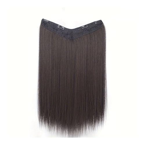 Clip in Extensions 16–24 Zoll lange glatte Haarverlängerungen, einteilige V-förmige Clip-in-Haarverlängerungen, synthetische glatte Haar-Clip-in-Verlängerungen mit 5 Clips for Frauen Clip in Haarverlä von guiling-1986