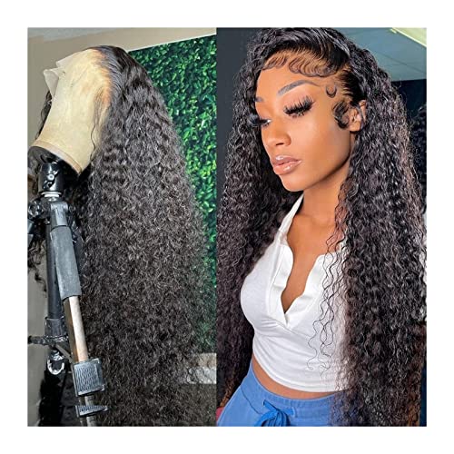 Perücken 8-40" Deep Wave Lace Front Perücke for Frauen 13 × 4 13 × 6 Brasilianische Echthaarperücke Glueless Curly Transparent Lace Frontal Perücke mit Babyhaar Damenperücke (Color : 13X4 lace wig 15 von guiling-1986