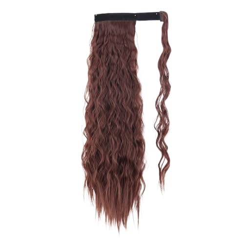 Pferdeschwanz Haarteil Pferdeschwanz-Extensions, 22/34 Zoll langer Afro-Locken-Wickel-Pferdeschwanz, lockiges, gewelltes synthetisches Haarteil for Frauen, gefälschte Pferdeschwänze, Clip-in-Haarverlä von guiling-1986