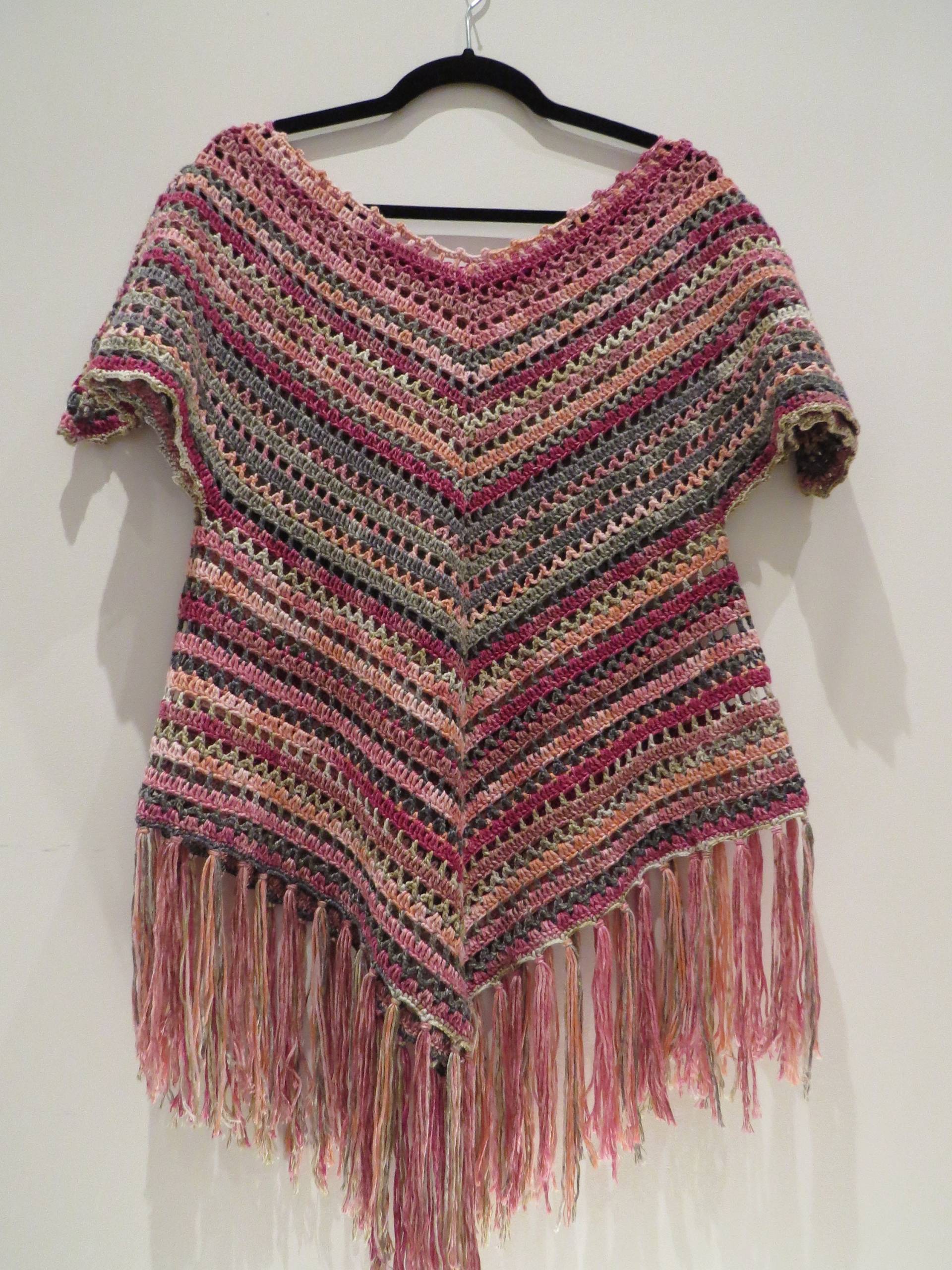 Häkel Outfit, Poncho, Handarbeit, Baumwolle, Boho von gunelsworld