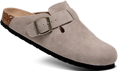 guoluofei Clogs für Damen, Clogs und Pantoletten mit Fußgewölbeunterstützung und verstellbarer Schnalle, Braun, 42 EU von guoluofei