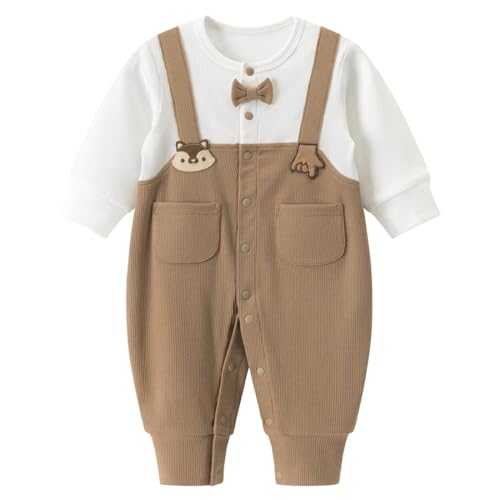 gurcooc Baby Junge Strampler Gentleman Baby Body mit fliege Neugeborenen Spielanzug, 0-18 Monate von gurcooc