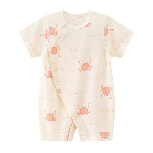 gurcooc Baby Jungen Mädchen Strampler Neugeborene Kurzarm Baumwolle Bodysuit Cartoon Jumpsuit Sommer Onesie Outfit Set, 0-18 Monate von gurcooc