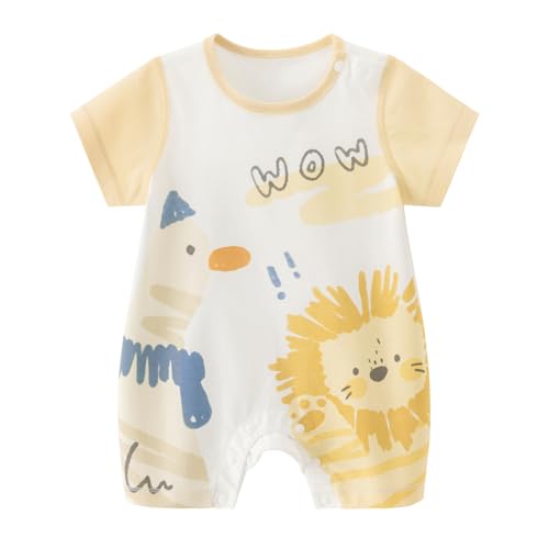 gurcooc Baby Jungen Mädchen Strampler Neugeborene Kurzarm Baumwolle Bodysuit Cartoon Sommer Baby Body Outfit Set, 0-18 Monate von gurcooc