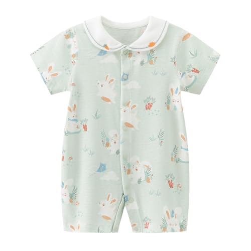 gurcooc Baby Jungen Mädchen Strampler Neugeborene Kurzarm Bodysuit Cartoon Jumpsuit Sommer Onesie Outfit Set, 0-18 Monate von gurcooc