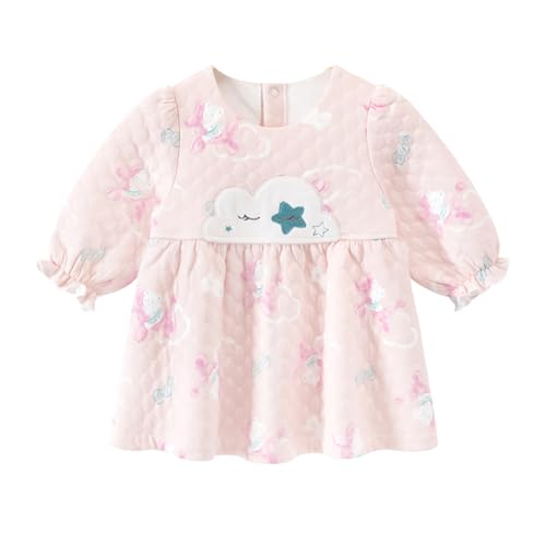 gurcooc Baby Mädchen Kleider Lange Ärmel Rüschen Cartoon Winter Prinzessin Kleid Partykleid für Hochzeit Geburtstag Party von gurcooc