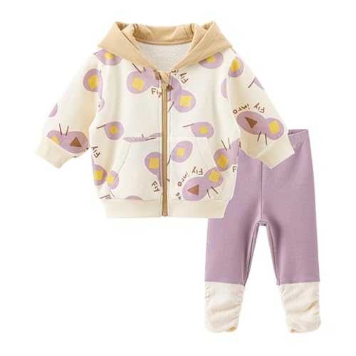 gurcooc Baby Mädchen Outfit 2 Stücke Set Langarm Blumen Hoodies Lange Hosen Babykleidung Outfit Kleidung von gurcooc