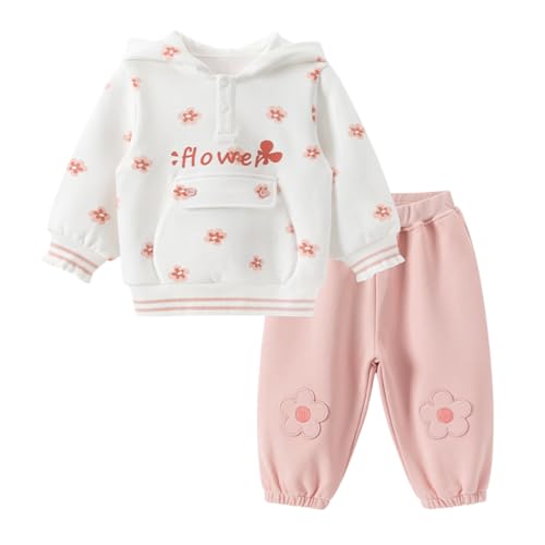 gurcooc Babykleidung Set Baby Mädchen Kleidung Langarm Blumen Hoodies Lange Hosen Outfit Kleidung, 6-30 Monate von gurcooc