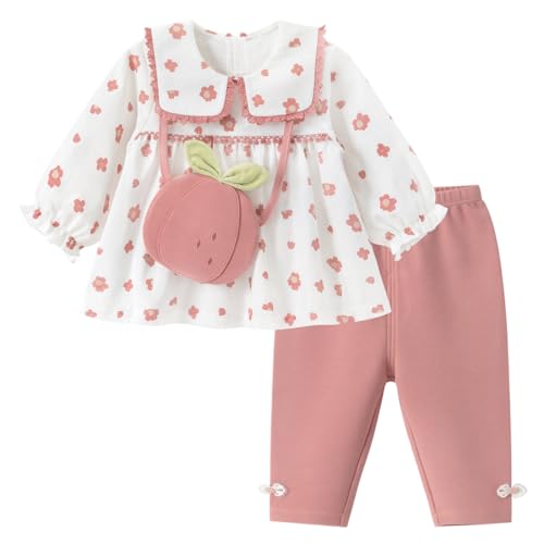 gurcooc Kinder Bekleidungssets für Baby-Mädchen Baumwolle Langarm Kleid Taille Hose Babykleidung Weiche Babyset, 6-30 Monate von gurcooc