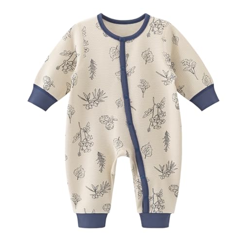 gurcooc Neugeborene Baby Jungen Mädchen Strampler Langarm Spielanzug Print Baby Body Einteiler Outfit Babykleidung, 0-18 Monate von gurcooc