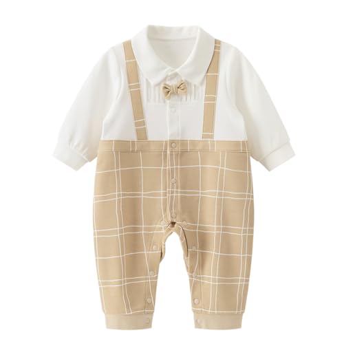 gurcooc Neugeborene Strampler Baby Jungen Langarm Gentleman mit Fliege Fake Two Pieces Hochzeit Partei Baby Body Outfit, 3-24 Monate gurcooc Neugeborene Strampler Baby Jungen Langarm Gentleman mit Fliege Fake Two Pieces Hochzeit Partei Baby Body Outfit, 3-24 Monate von gurcooc