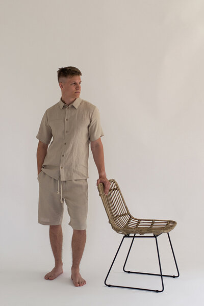 gust. Herren Kurzarm Leinenhemd - Linen shirt - Short sleeve - 100% Bio-Leinen von gust.