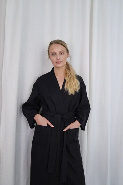 gust. Leinen-Kimono-Kleid - Linen kimono dress Maxi - 100% Bio-Leinen von gust.