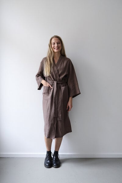 gust. Leinen-Kimono-Kleid - Linen kimono dress Maxi - 100% Bio-Leinen von gust.