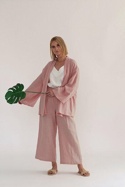 gust. Leinen-Kimono-Set - Kimono und Hose - Linen Kimono Set - 100% Bio-Leinen von gust.