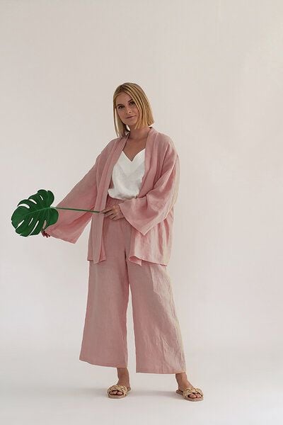 gust. Leinen-Kimono-Set - Kimono und Hose - Linen Kimono Set - 100% Bio-Leinen von gust.