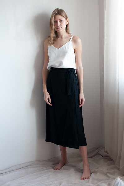 gust. Leinen-Wickelrock - Linen Wrap Skirt - 100% Bio-Leinen von gust.