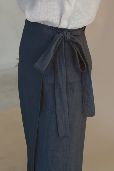 gust. Leinen-Wickelrock - Linen Wrap Skirt - 100% Bio-Leinen von gust.